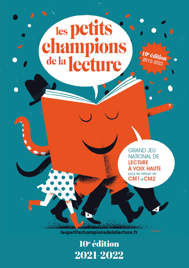 Affiche de la 10ᵉ édition du concours ‘Les petits champions de la lecture’