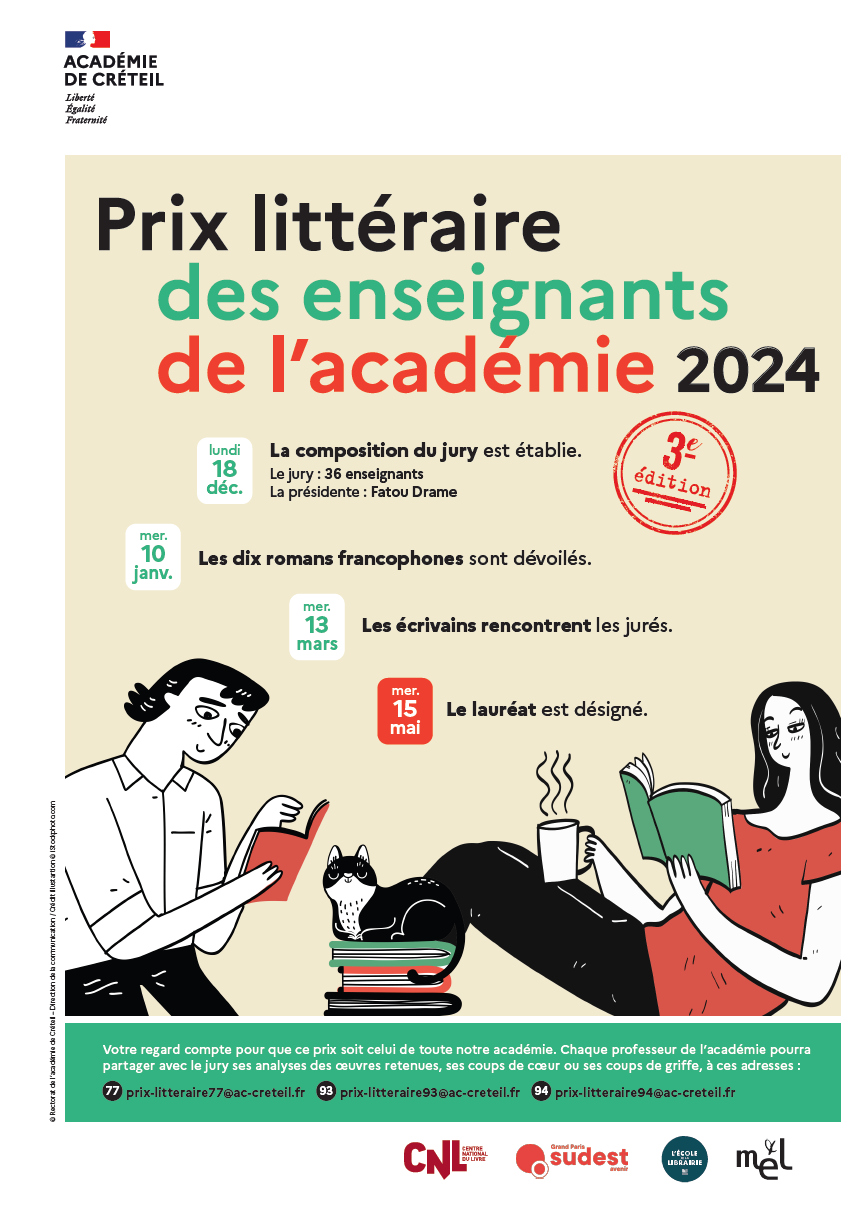 Affiche de la 3ᵉ édition 2024 du Prix littéraire des enseignants de l’académie