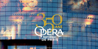 ‘350 ANS OPÉRA NATIONAL DE PARIS - MODERNE DEPUIS 1669’ fondu des 2 façades Garnier et Bastille