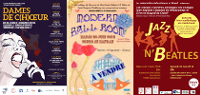 Mosaïque des 3 affiches ‘Dame de c(h)œur’, ‘Modern Ball Room’ et ‘Jazz n‘Beatles’