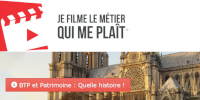 JE FILME LE MÉTIER QUI ME PLAÎT ® - BTP et Patrimoine: Quelle histoire! En fond, Notre-Dame de Paris