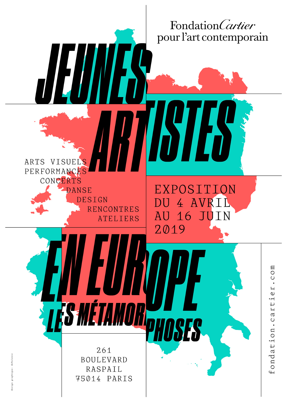 Affiche de l’exposition JEUNES ARTISTES EN EUROPE. LES MÉTAMORPHOSES