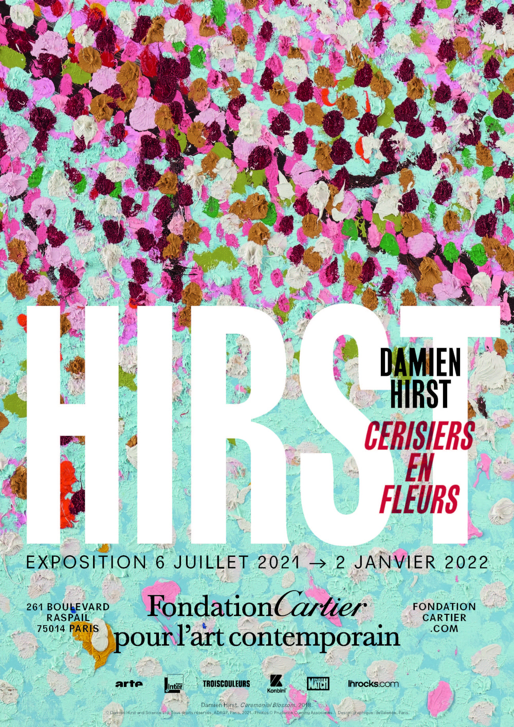 Affiche de l’exposition ‘Damien Hirst, Cerisiers en fleurs’