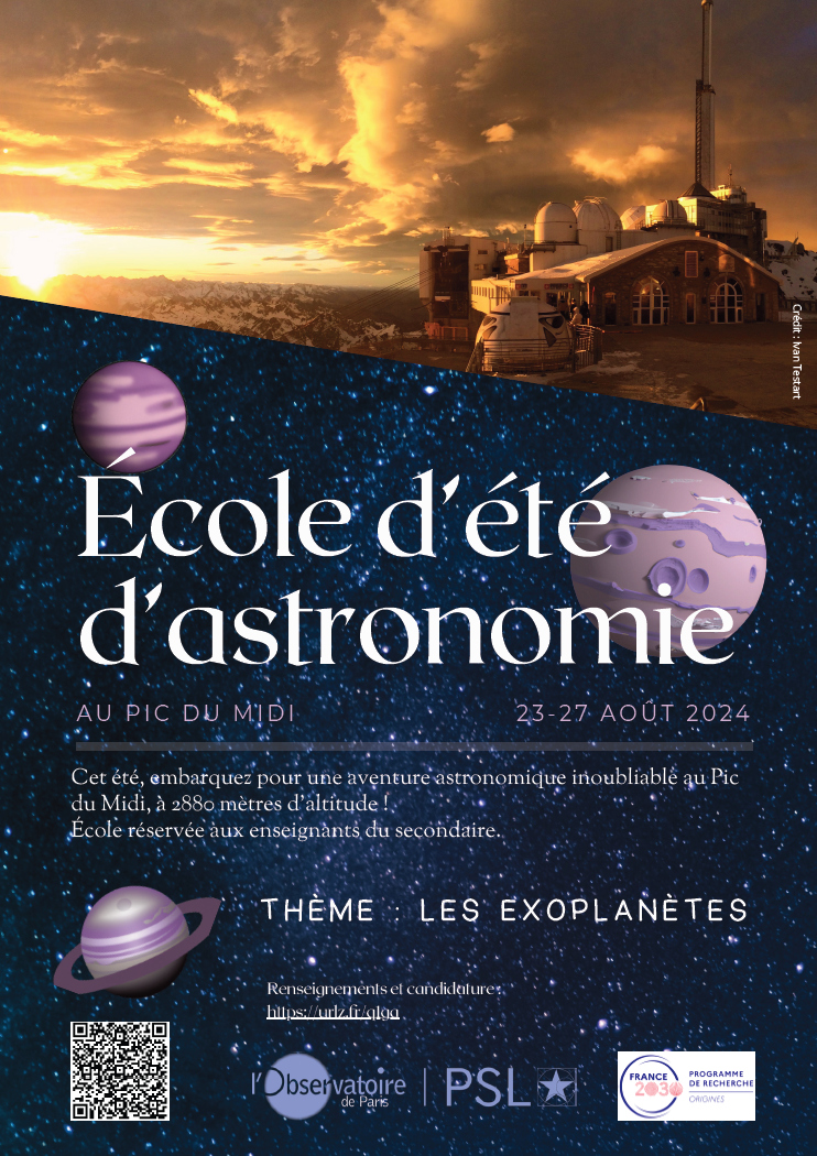 Affiche de l’école d’été d’astronomie 2024