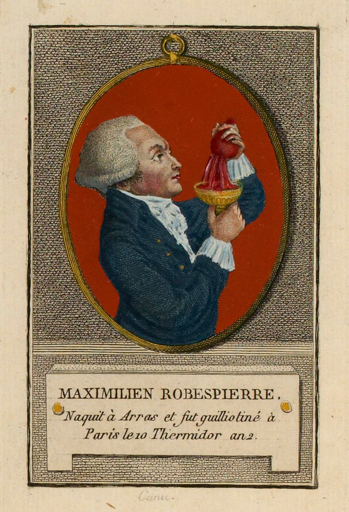 Maximilien Robespierre… estampe de Canu, 1796, version coloriée