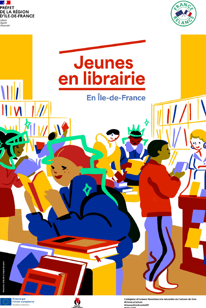 Affiche ‘Jeunes en librairie - En Île-de-France’