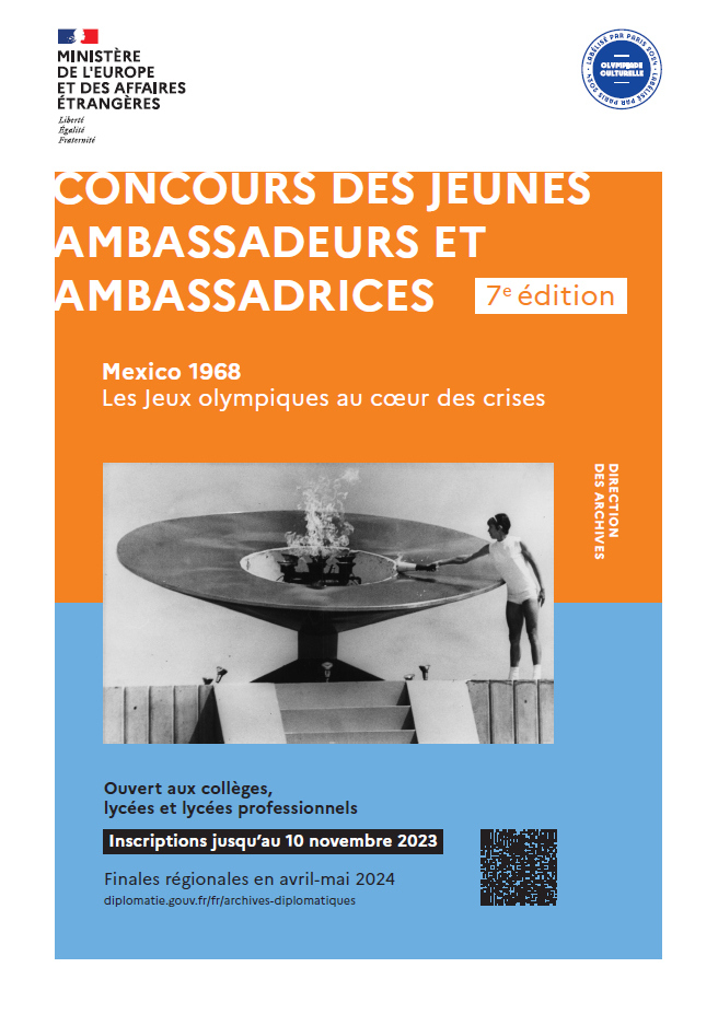 Affiche du Concours des jeunes ambassadeurs et ambassadrices 2023-2024