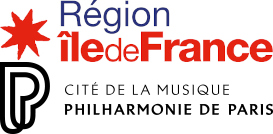 Logos de la région Île-de-France et de la Philharmonie de Paris