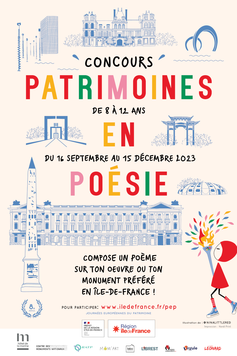 Affiche du concours Patrimoines en poésie 2023