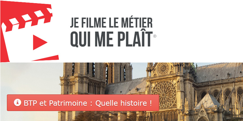 JE FILME LE MÉTIER QUI ME PLAÎT ® - BTP et Patrimoine: Quelle histoire! En fond, Notre-Dame de Paris
