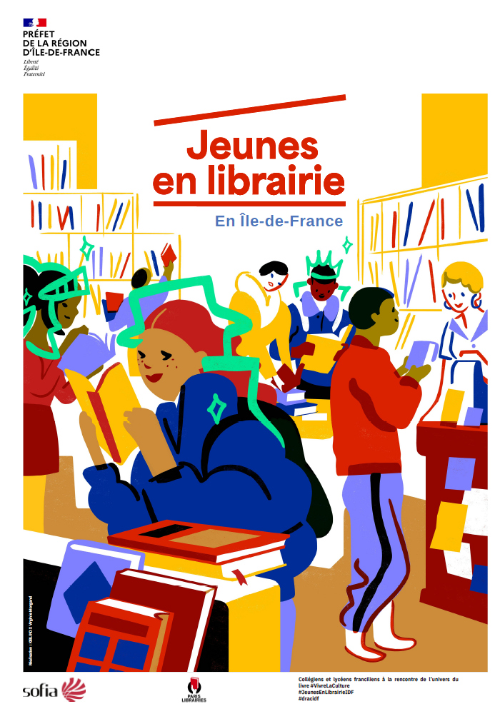 Affiche ‘Jeunes en librairie - En Île-de-France’