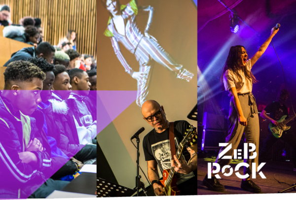 Mosaïque de 3 images de La musique en commun Zebrock 2019