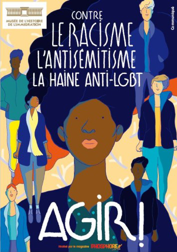 Affiche CONTRE - LE RACISME - L’ANTISÉMITISME - LA HAINE ANTI-LGBT - AGIR !