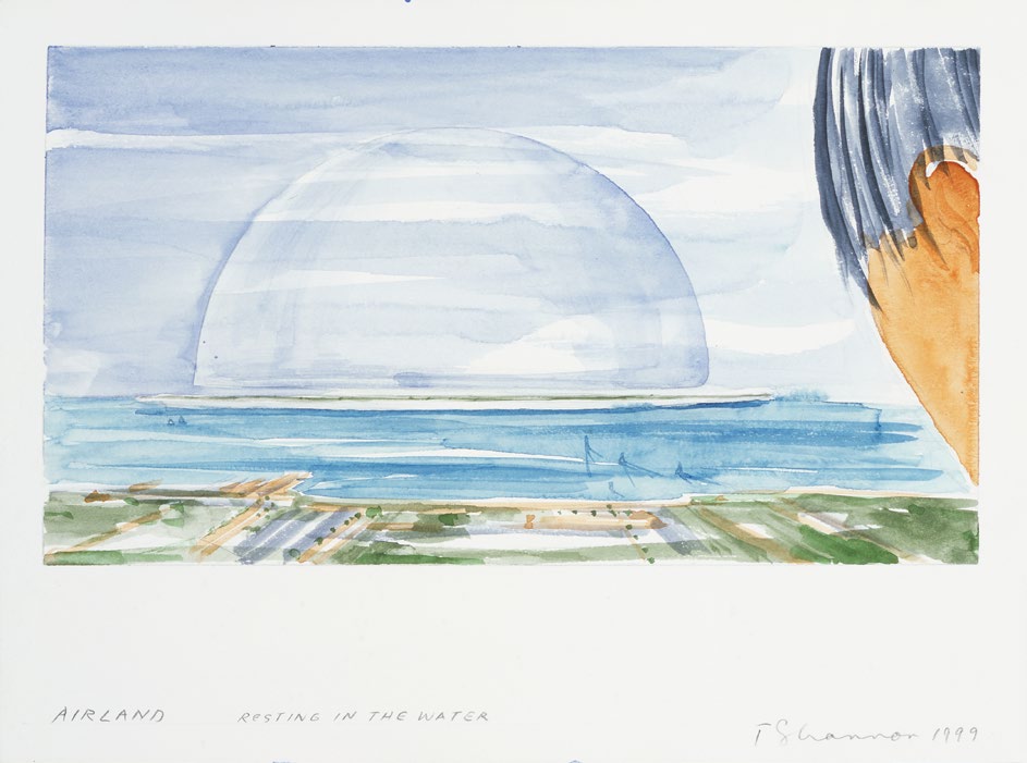 Tom Shannon, Études pour Airland (Vision du futur), 1999. Aquarelle et mine de plomb sur papier