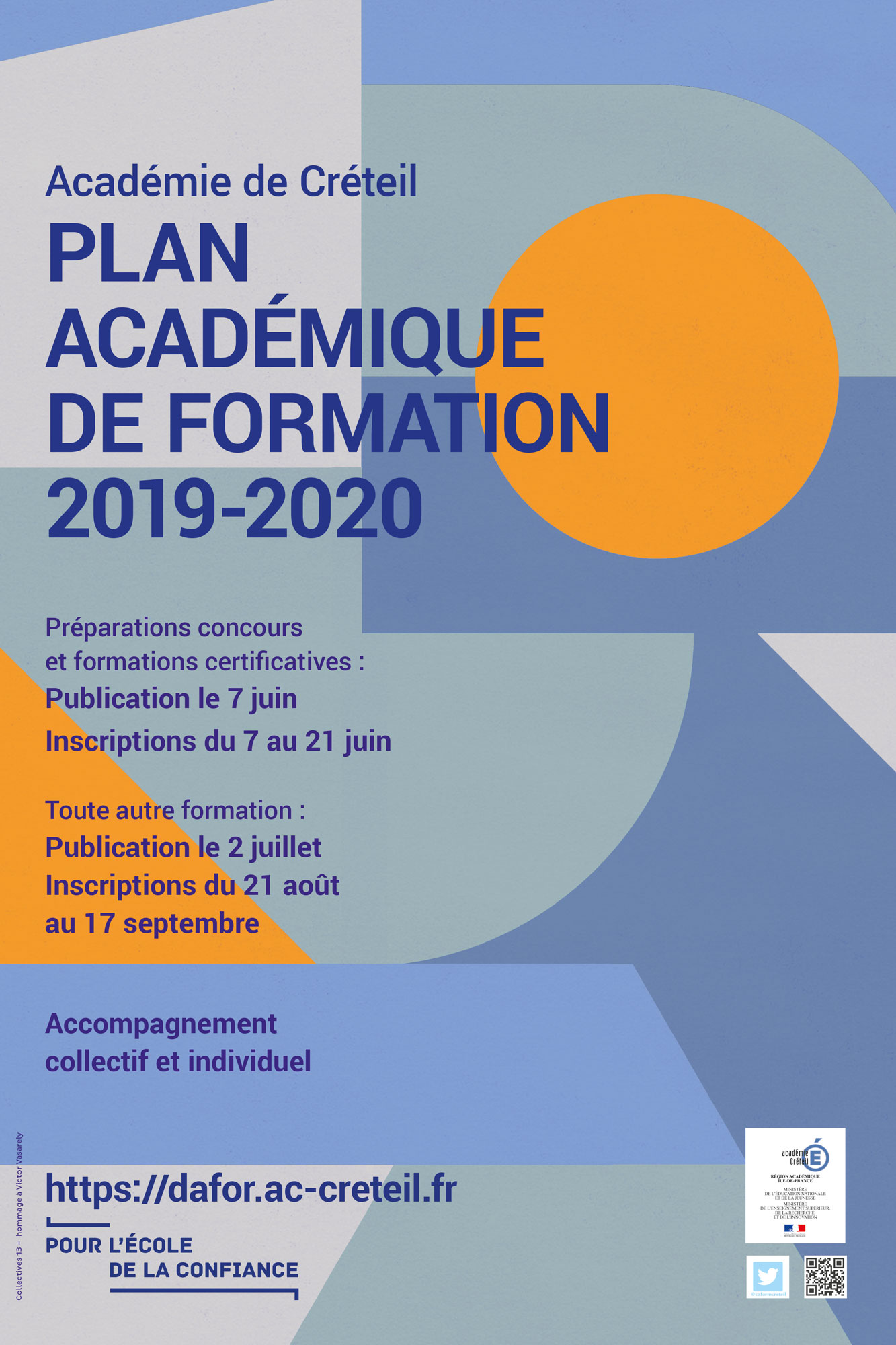 Affiche du Plan académique de formation 2019-2020