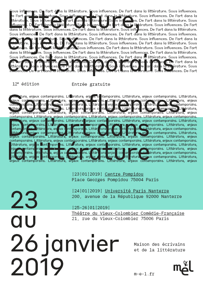 Affiche de la 12e édition de ‘Littérature, enjeux contemporains’