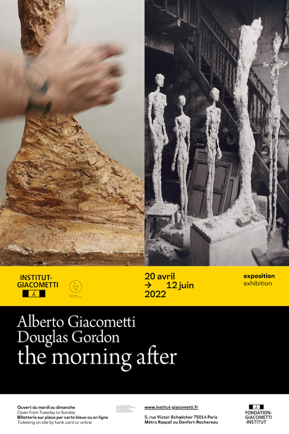 Affiche de l’exposition ‘Alberto Giacometti / Douglas Gordon. the morning after’