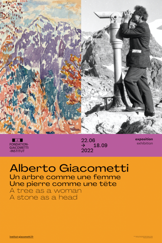 Affiche de l’exposition ‘Alberto Giacometti. Un arbre comme une femme. Une pierre comme une tête’