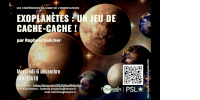Affiche de la conférence en ligne ‘Exoplanètes : un jeu de cache-cache !’