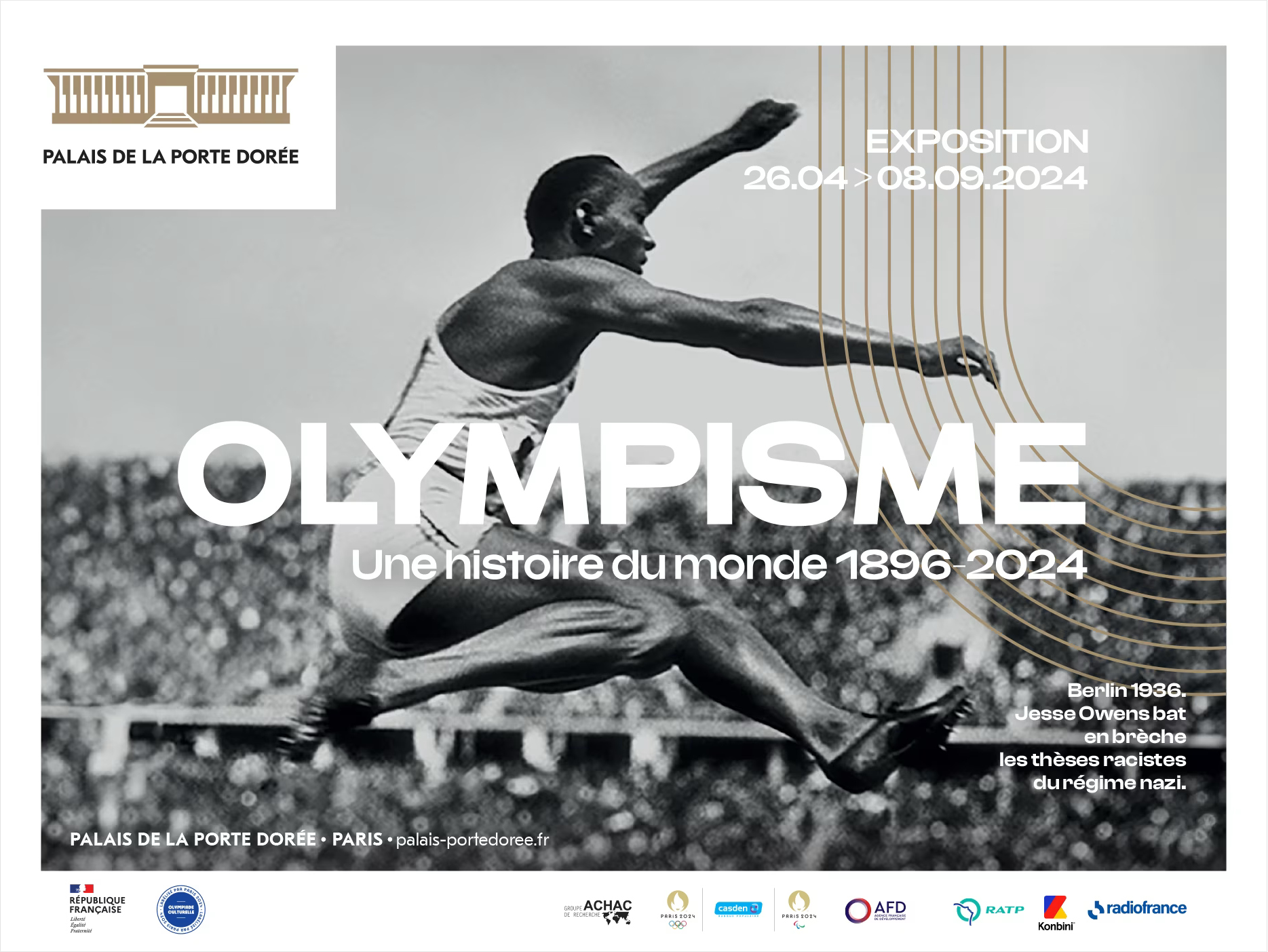 Bandeau de l’exposition ‘Olympisme. Une histoire du monde 1896-2024’