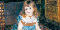 Pierre-Auguste Renoir (1841-1919), Mademoiselle Georgette Charpentier assise, 1876, détail