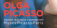 Bas de l’affiche: ‘OLGA PICASSO - Exposition du 21 au 3 septembre 2017 - Musée Picasso Paris’