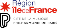 Logos de la région Île-de-France et de la Philharmonie de Paris