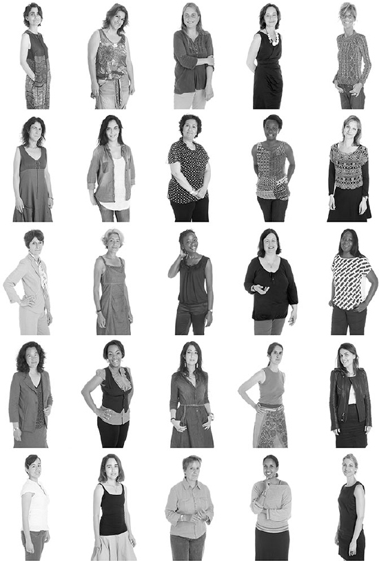 5 rangées de 5 colonnes de portraits de femmes scientifiques